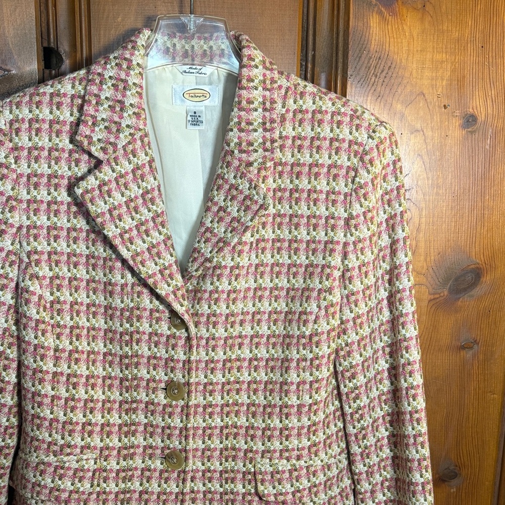 Vintage Talbots Pink and Cream Tweed Jacket